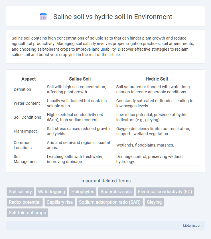 hydric soil vs Saline soil in Environment - What is The Difference?