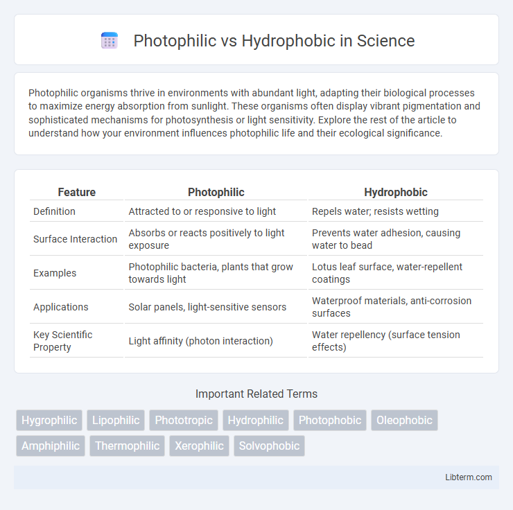 Hydrophobic vs Photophilic in Science - What is The Difference?