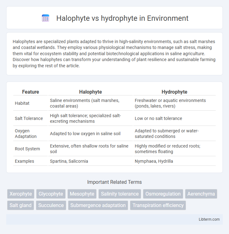 hydrophyte vs Halophyte in Environment - What is The Difference?