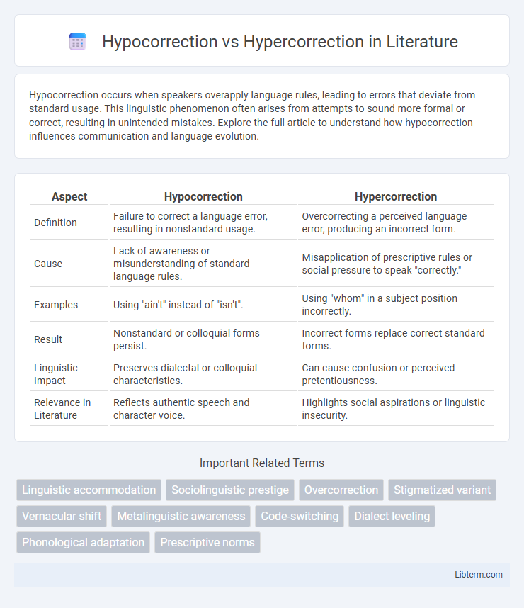 Hypercorrection vs Hypocorrection in Literature - What is The Difference?