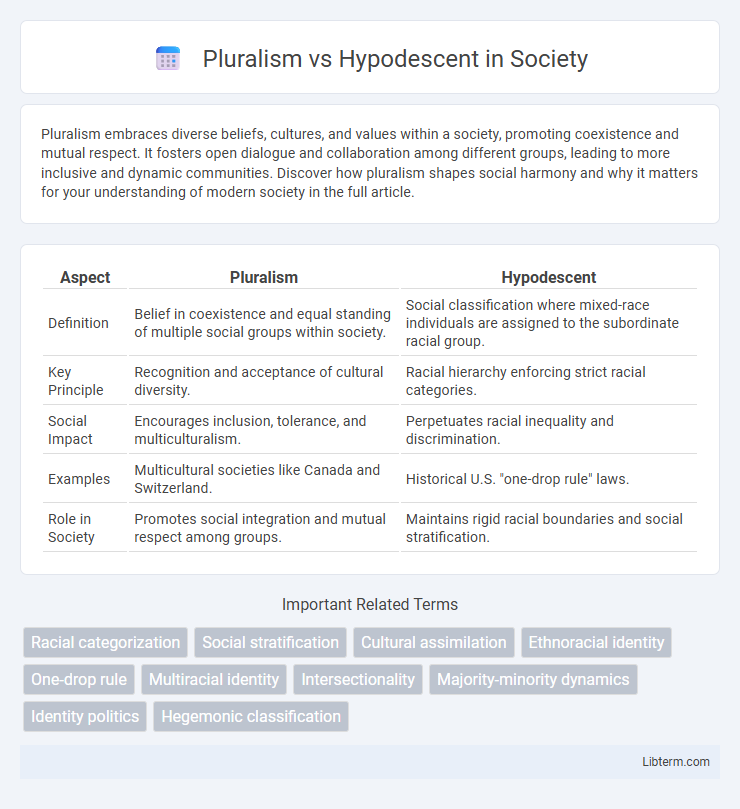Hypodescent vs Pluralism in Society - What is The Difference?