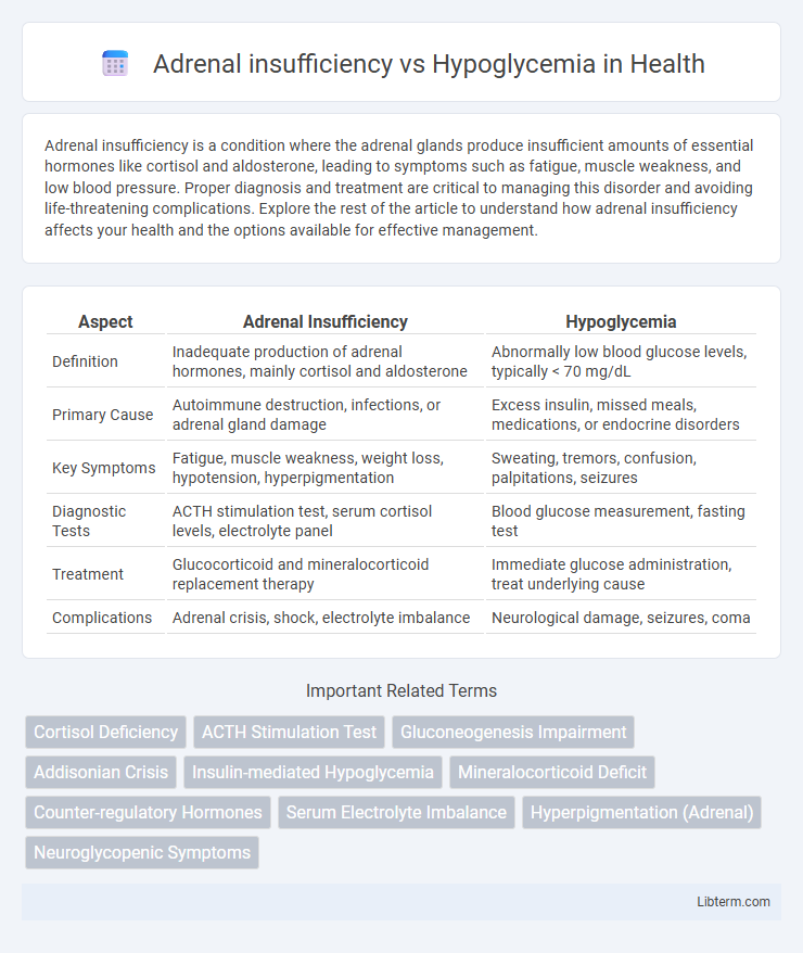 Hypoglycemia vs Adrenal insufficiency in Health - What is The Difference?