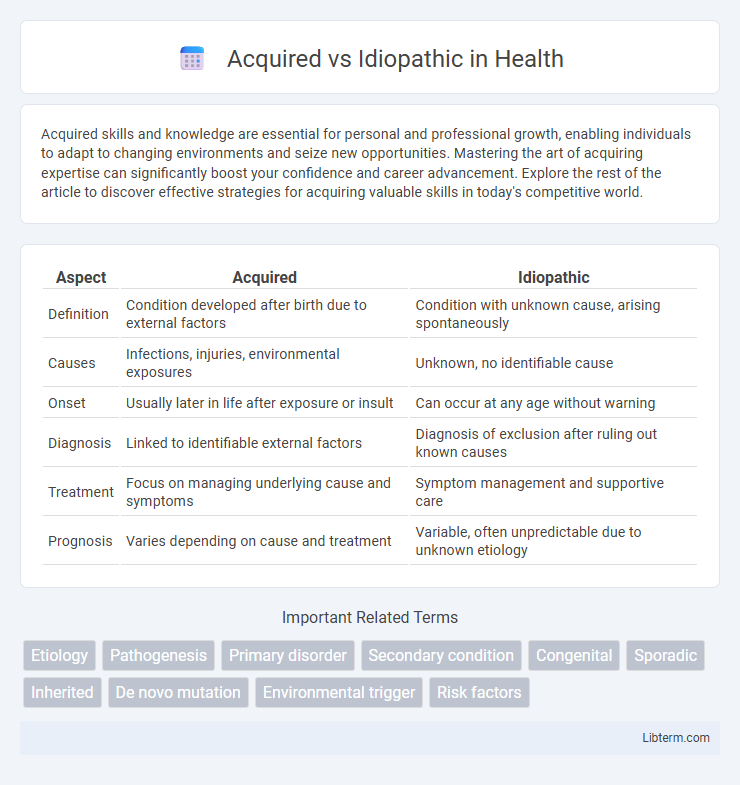 Idiopathic vs Acquired in Health - What is The Difference?