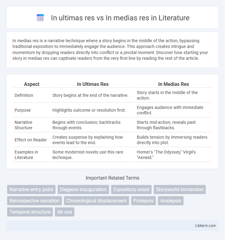 In medias res vs In ultimas res in Literature - What is The Difference?