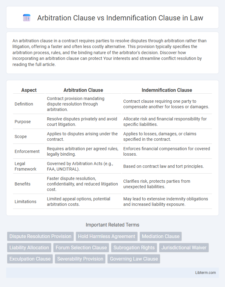 Indemnification Clause vs Arbitration Clause in Law - What is The Difference?