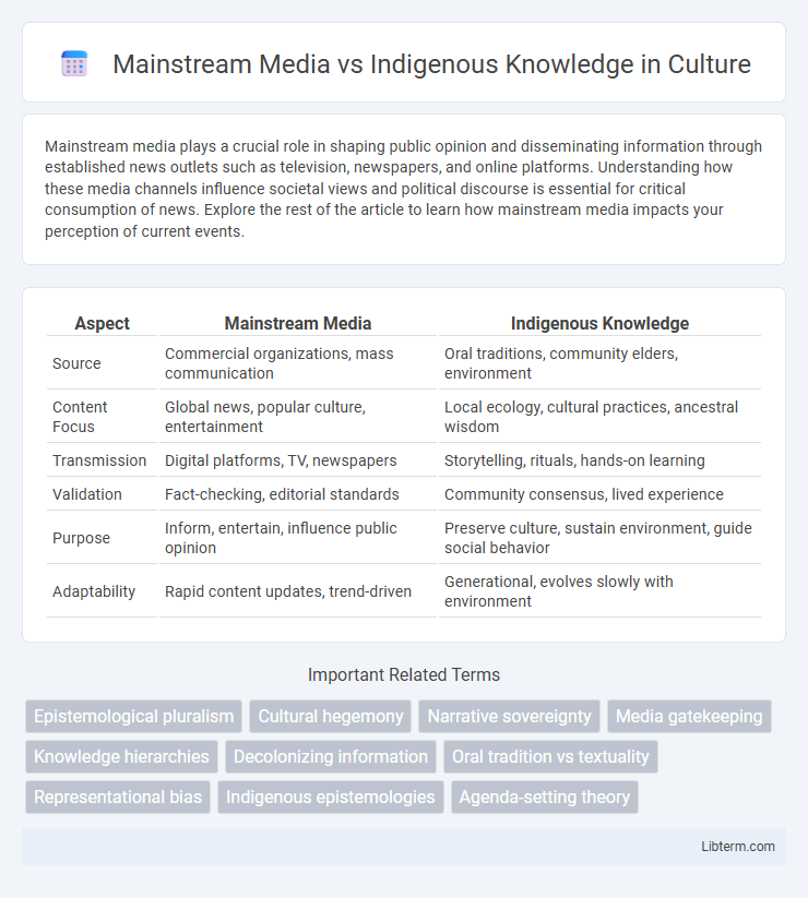 Indigenous Knowledge vs Mainstream Media in Culture - What is The Difference?