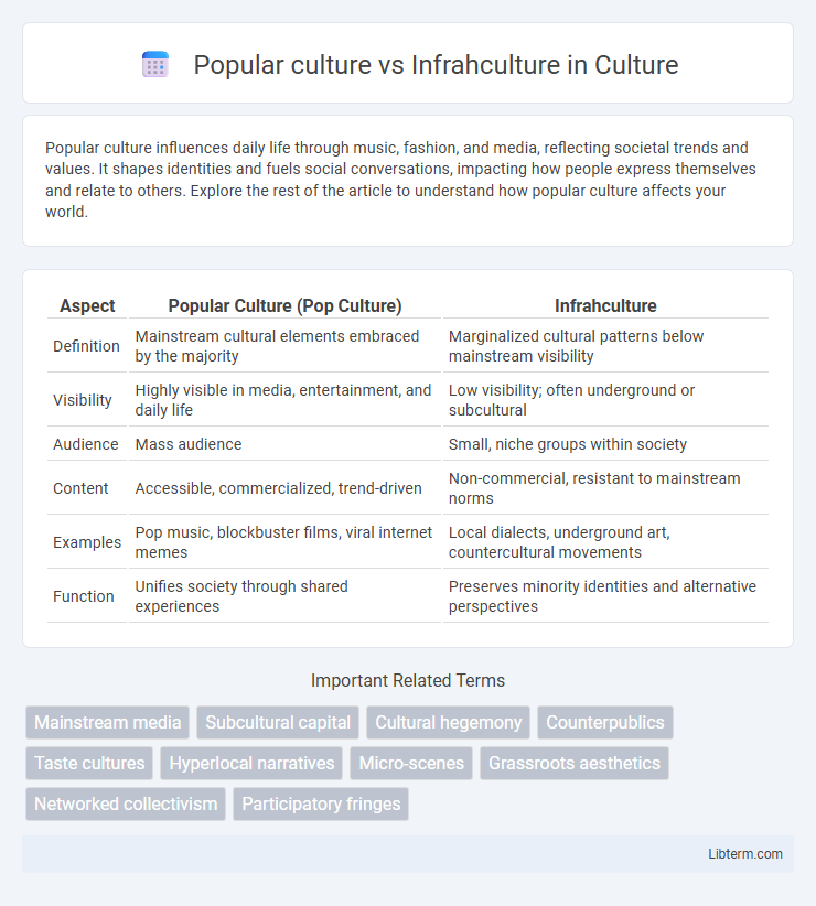 Infrahculture vs Popular culture in Culture - What is The Difference?