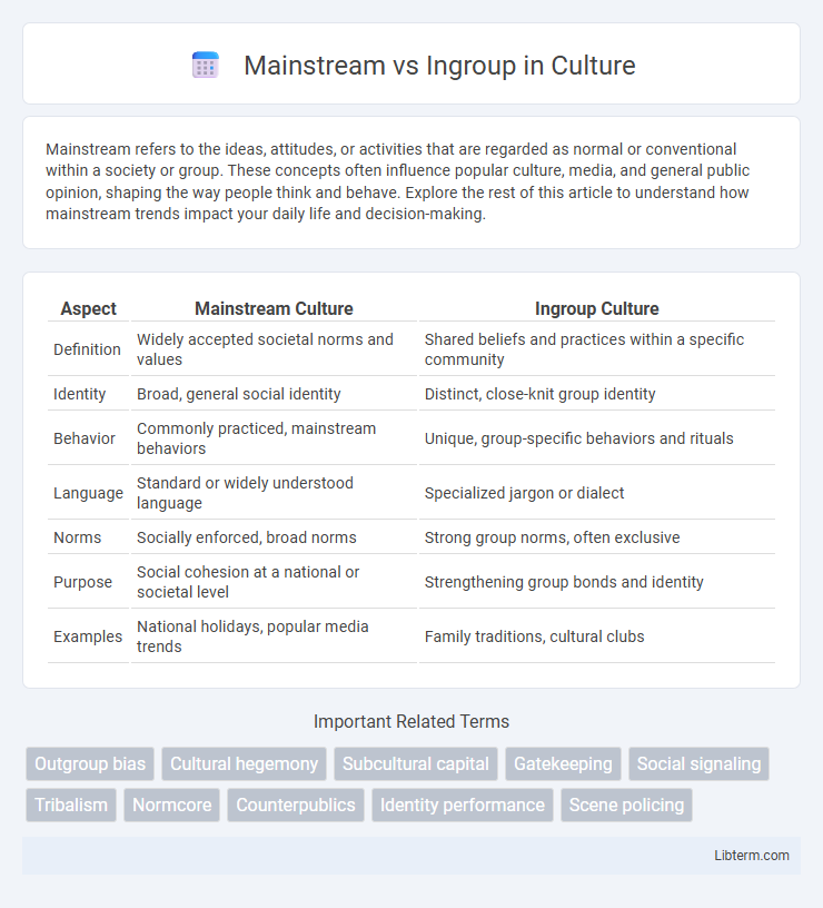 Ingroup vs Mainstream in Culture - What is The Difference?
