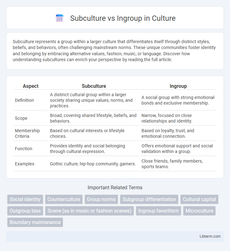 Ingroup vs Subculture in Culture - What is The Difference?