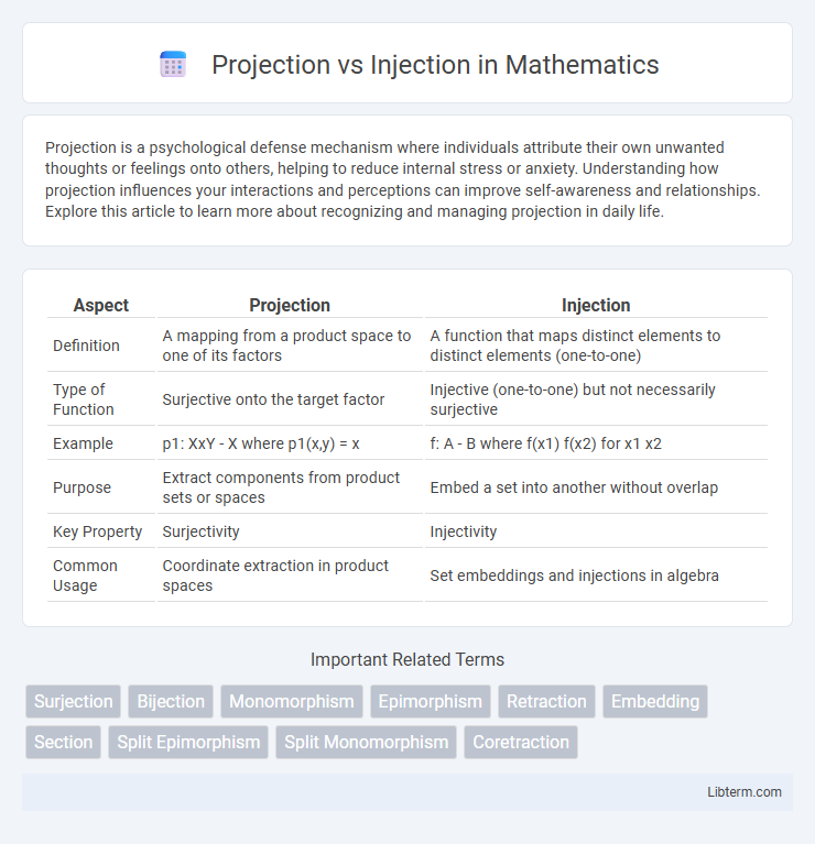 Injection vs Projection in Mathematics - What is The Difference?