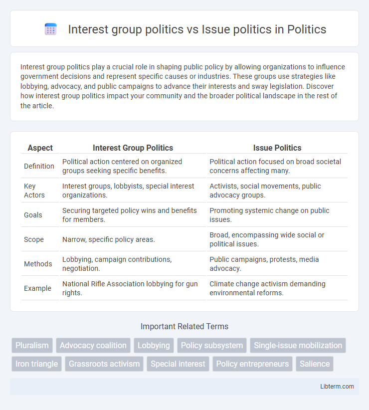 Issue politics vs Interest group politics in Politics - What is The Difference?