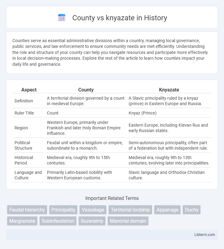 knyazate vs County in History - What is The Difference?