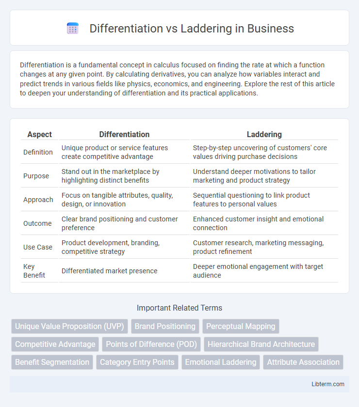 Laddering vs Differentiation in Business - What is The Difference?