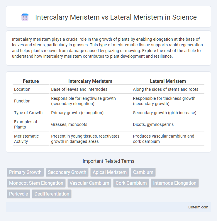 Lateral Meristem vs Intercalary Meristem in Science - What is The Difference?