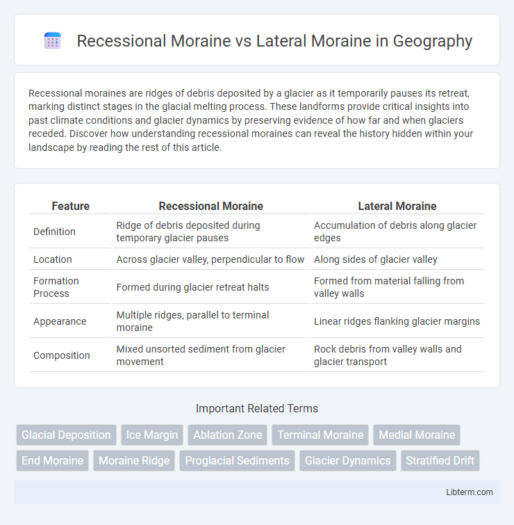Lateral Moraine vs Recessional Moraine in Geography - What is The Difference?