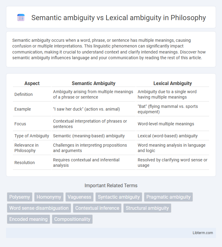 Lexical ambiguity vs Semantic ambiguity in Philosophy - What is The Difference?