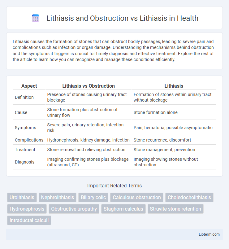 Lithiasis vs Lithiasis and Obstruction in Health - What is The Difference?