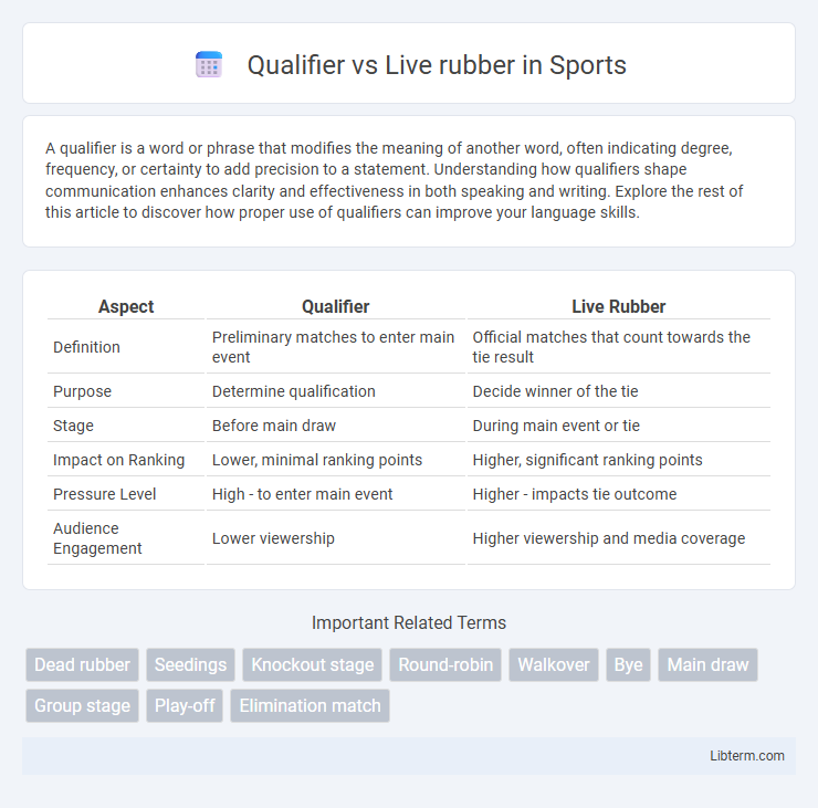 Live rubber vs Qualifier in Sports - What is The Difference?
