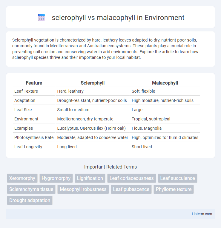 malacophyll vs sclerophyll in Environment - What is The Difference?