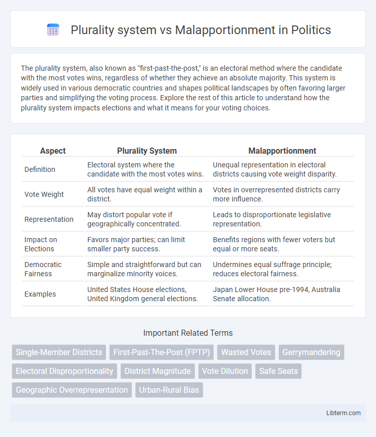 Malapportionment vs Plurality system in Politics - What is The Difference?