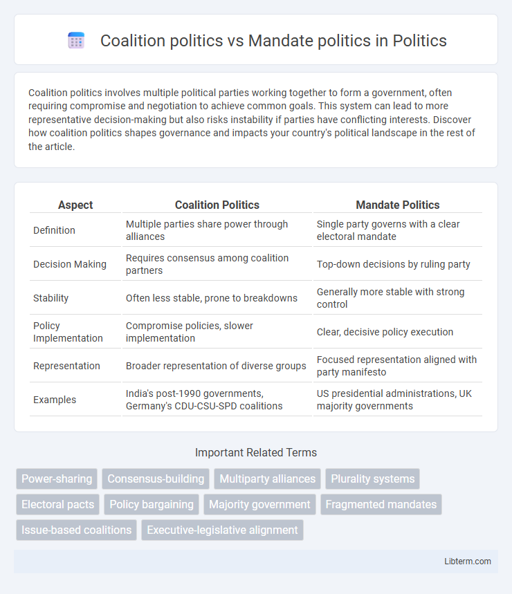 Mandate politics vs Coalition politics in Politics - What is The Difference?