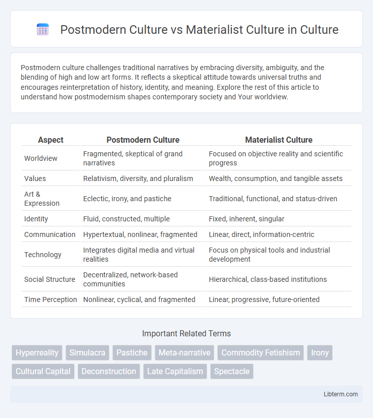Materialist Culture vs Postmodern Culture in Culture - What is The Difference?