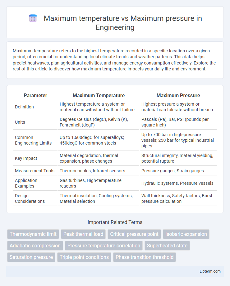 Maximum pressure vs Maximum temperature in Engineering - What is The Difference?