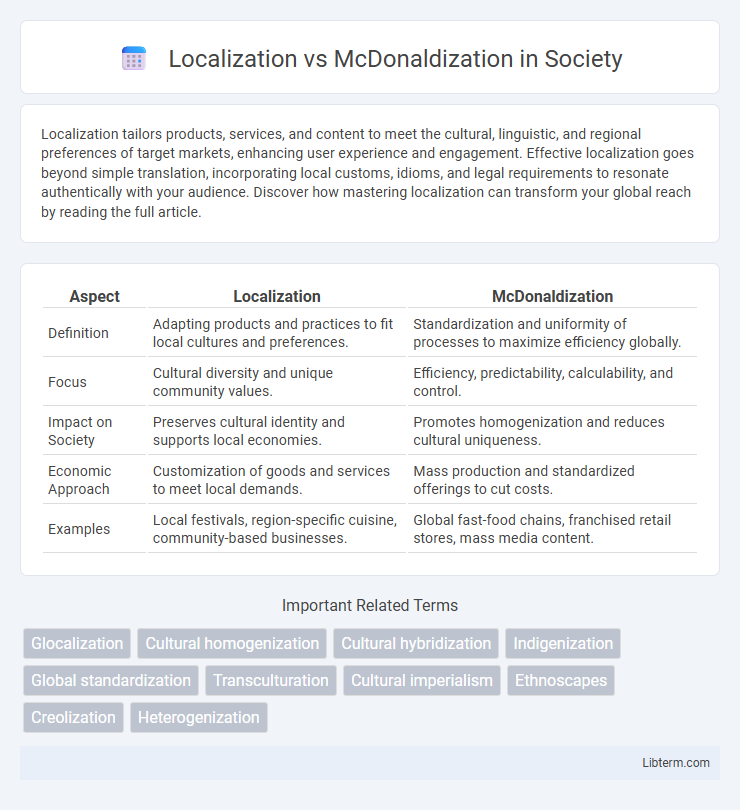 McDonaldization vs Localization in Society - What is The Difference?