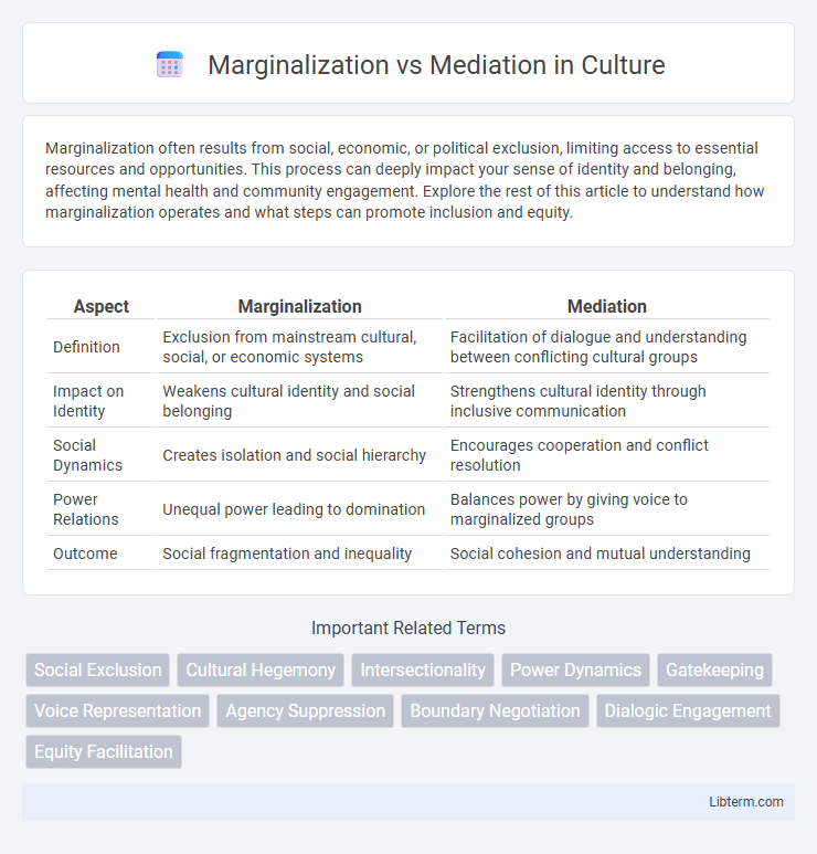 Mediation vs Marginalization in Culture - What is The Difference?