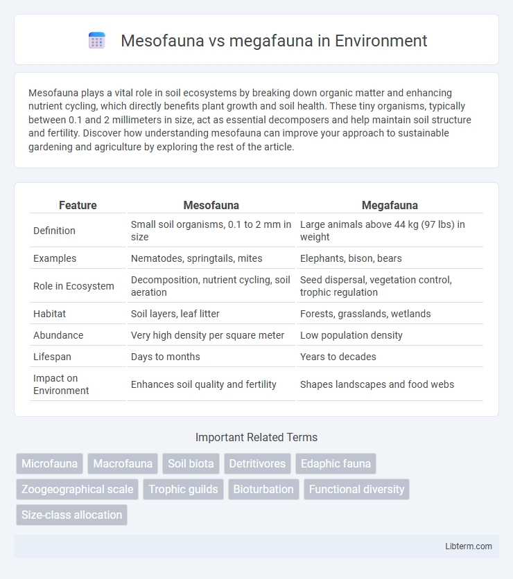 megafauna vs Mesofauna in Environment - What is The Difference?