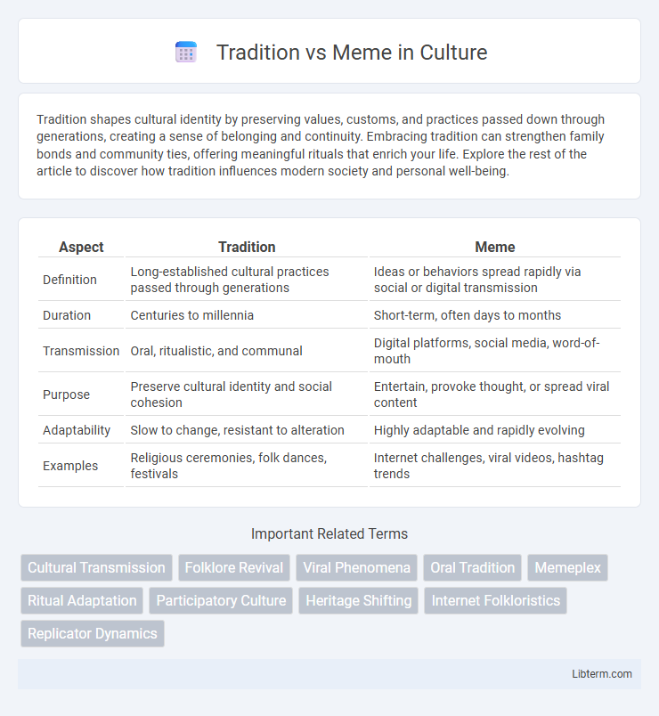 Meme vs Tradition in Culture - What is The Difference?
