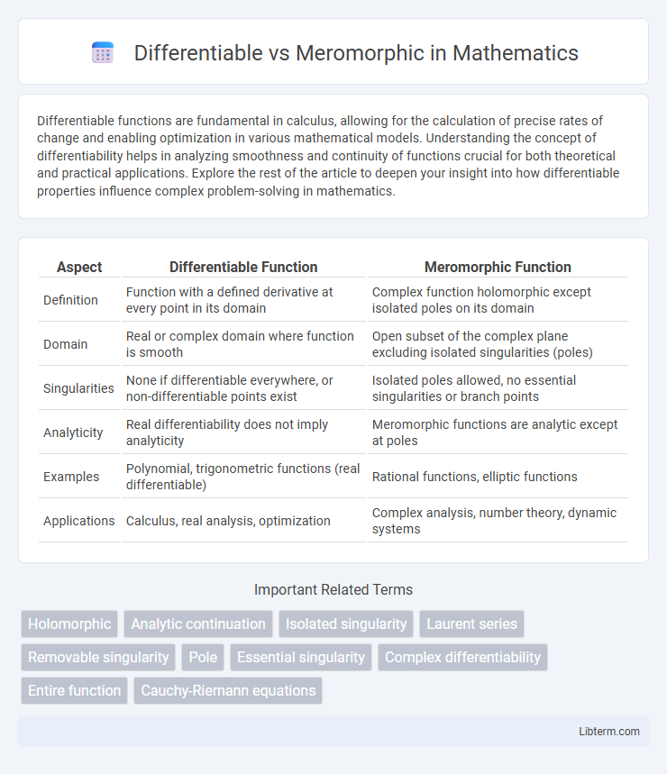 Meromorphic vs Differentiable in Mathematics - What is The Difference?