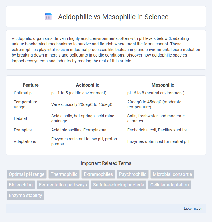 Mesophilic vs Acidophilic in Science - What is The Difference?