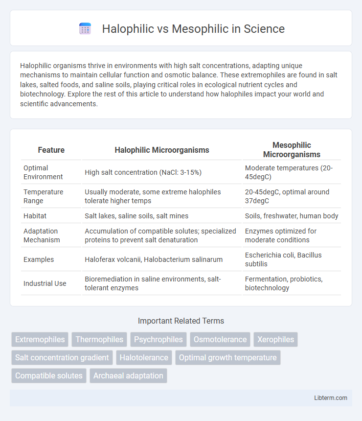 Mesophilic vs Halophilic in Science - What is The Difference?