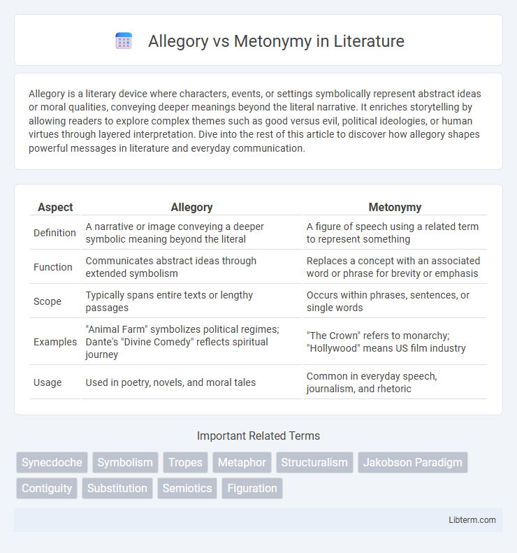 Metonymy vs Allegory in Literature - What is The Difference?