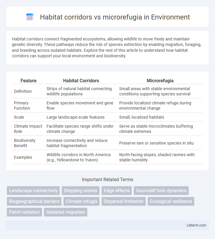microrefugia vs Habitat corridors in Environment - What is The Difference?
