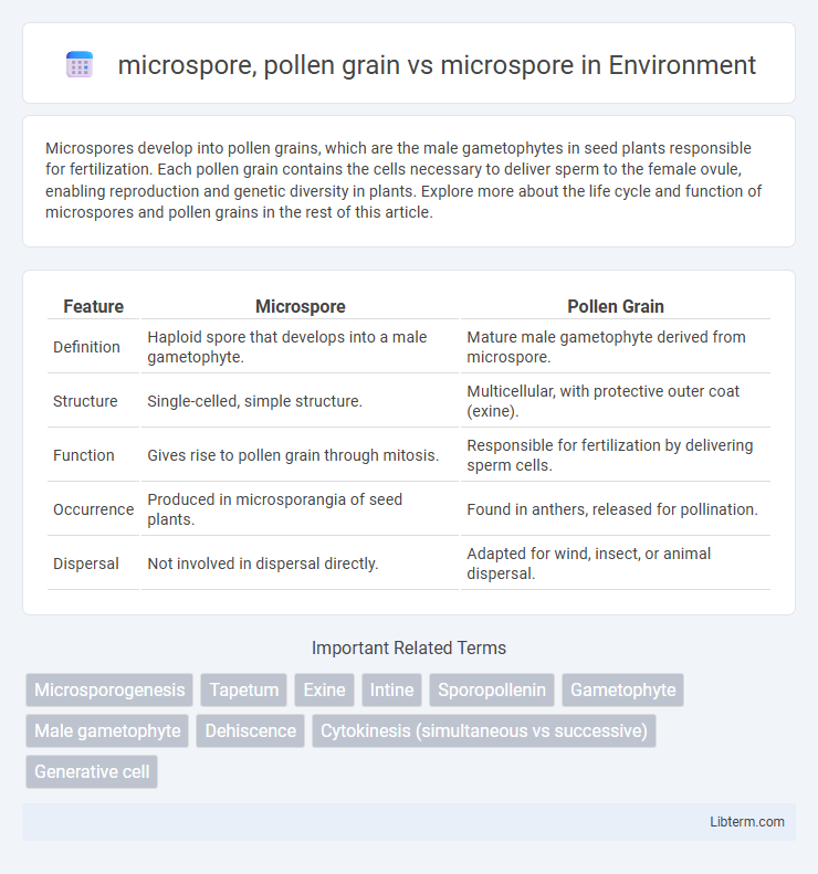 microspore vs microspore, pollen grain in Environment - What is The Difference?