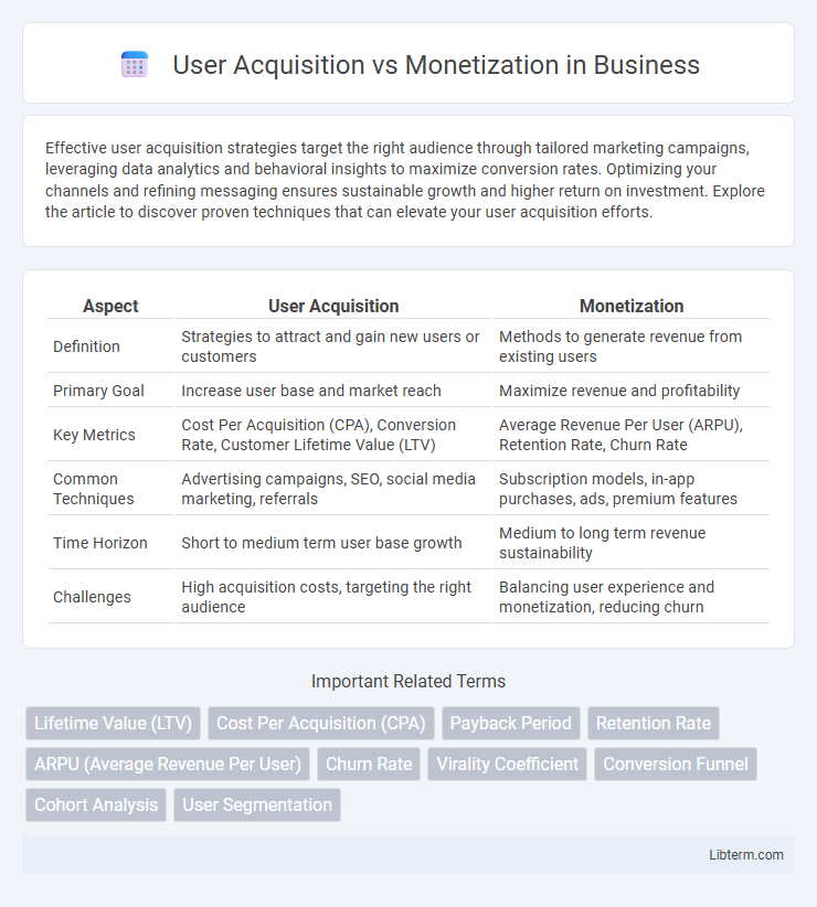 Monetization vs User Acquisition in Business - What is The Difference?