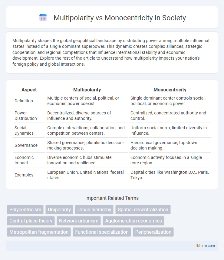 Monocentricity vs Multipolarity in Society - What is The Difference?