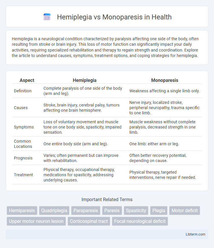 Monoparesis vs Hemiplegia in Health - What is The Difference?