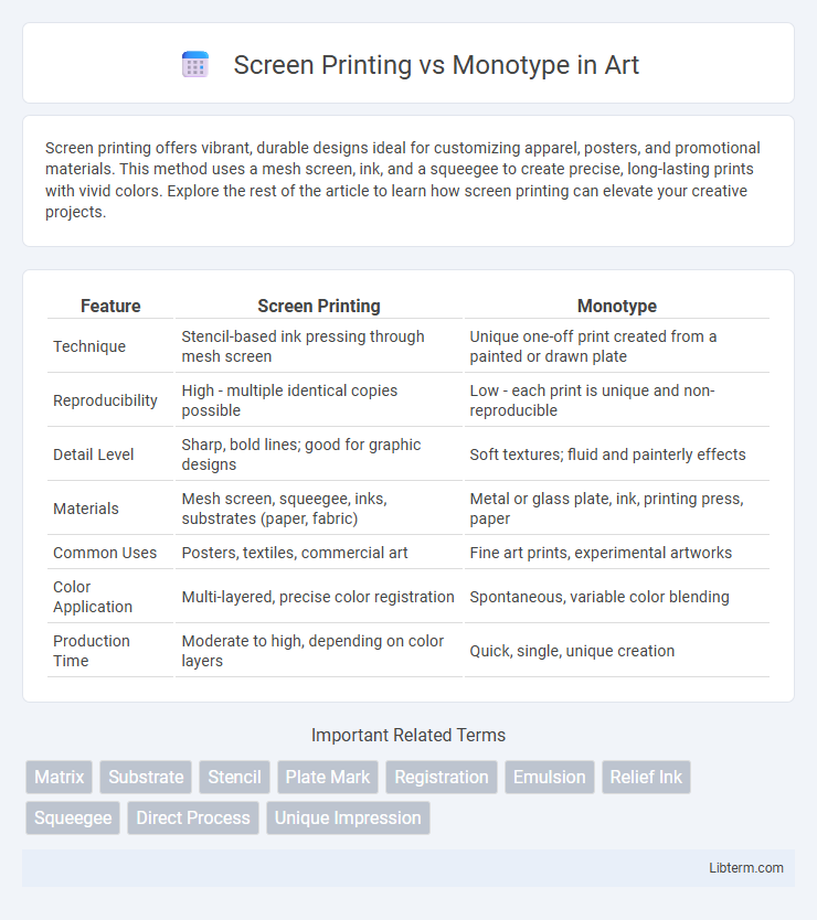 Monotype vs Screen Printing in Art - What is The Difference?