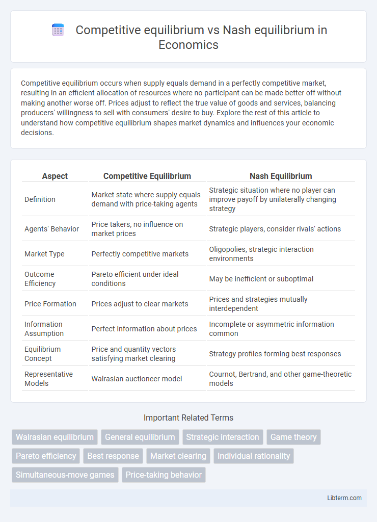 Nash equilibrium vs Competitive equilibrium in Economics - What is The Difference?