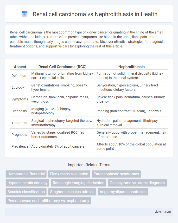 Nephrolithiasis vs Renal cell carcinoma in Health - What is The Difference?