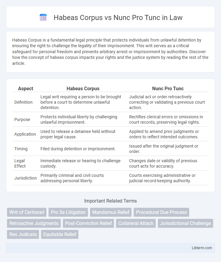 Nunc Pro Tunc vs Habeas Corpus in Law - What is The Difference?
