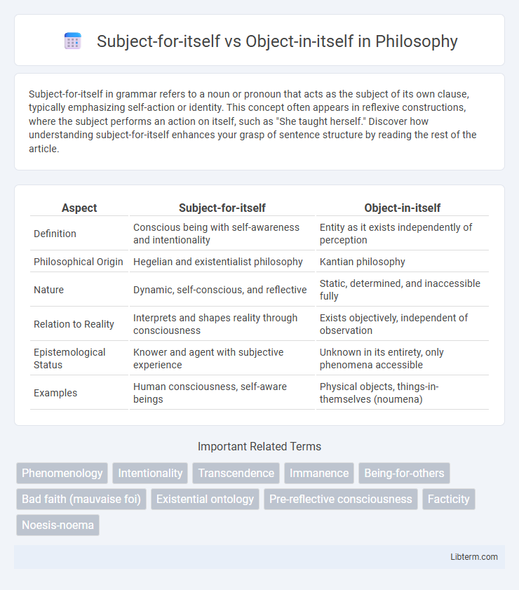 Object-in-itself vs Subject-for-itself in Philosophy - What is The Difference?