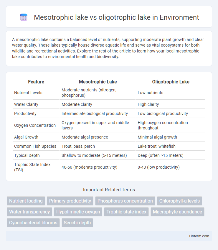 oligotrophic lake vs Mesotrophic lake in Environment - What is The Difference?
