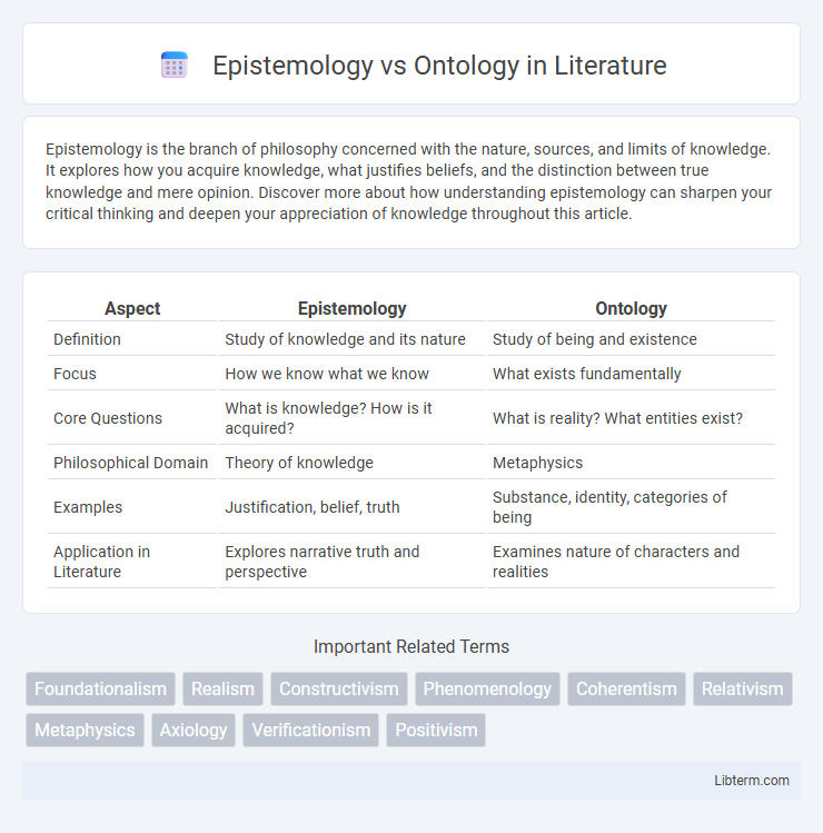 Ontology vs Epistemology in Literature - What is The Difference?