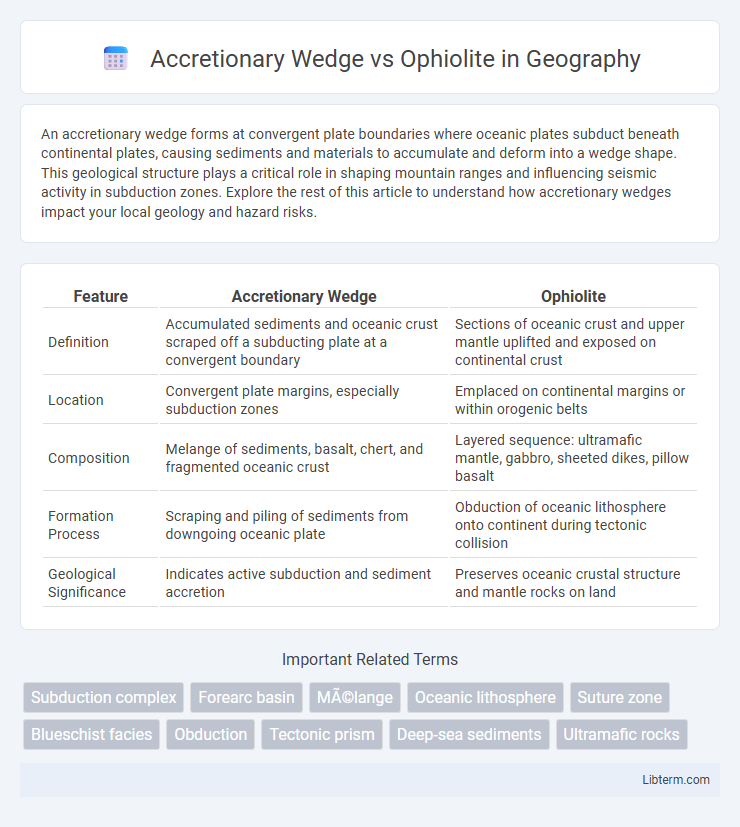 Ophiolite vs Accretionary Wedge in Geography - What is The Difference?