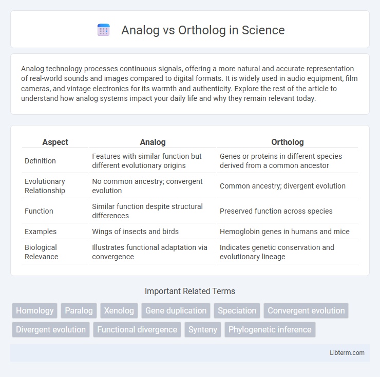 Ortholog vs Analog in Science - What is The Difference?