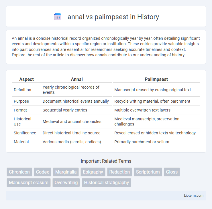 palimpsest vs annal in History - What is The Difference?